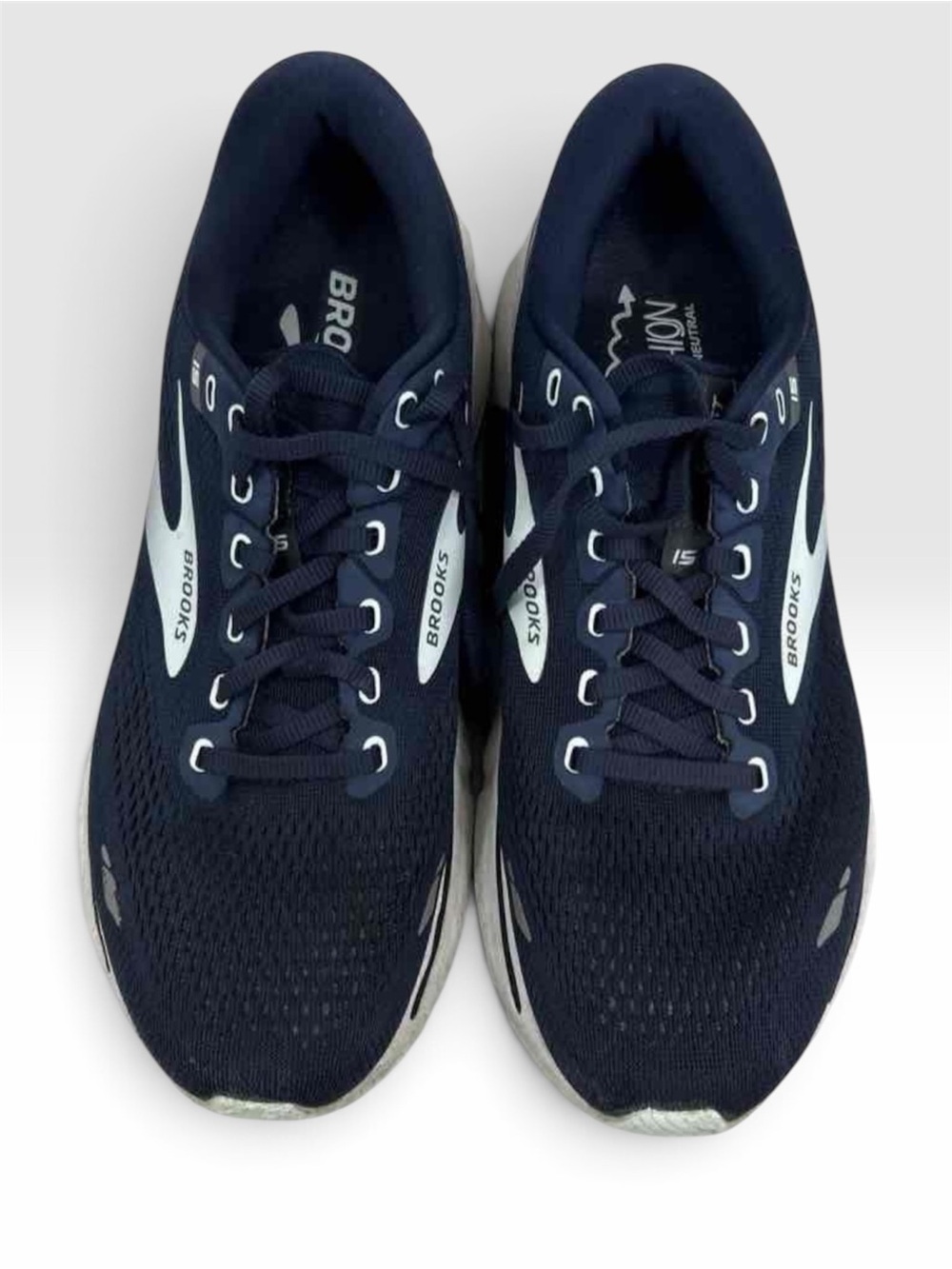 Brooks Ghost 15 Womens Navy Blue Silver Running Shoes Sneakers Size 10 - Picture 1 of 6